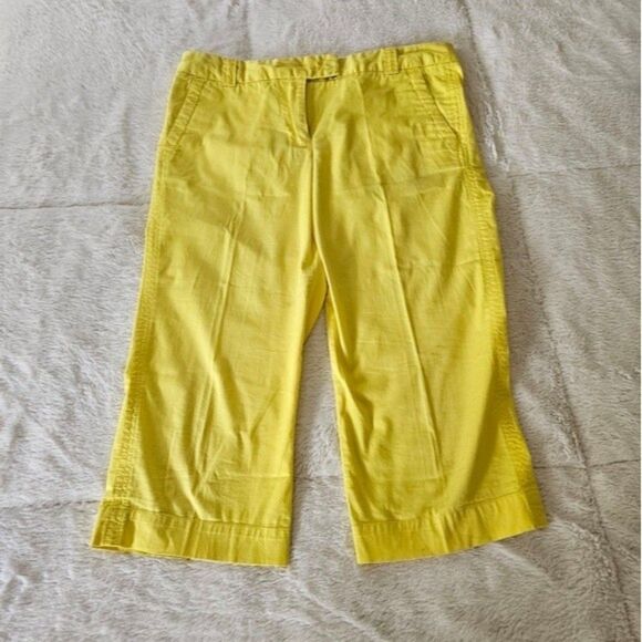 J.Crew Yellow Chino Stretch Favorite Fit Capris Pant Women 4 - Picture 1 of 5